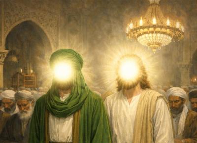 النبي عيسى يصلى خلف الامام المهدي عليه السلام