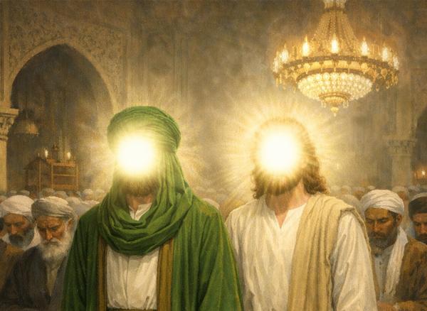 النبي عيسى يصلى خلف الامام المهدي عليه السلام